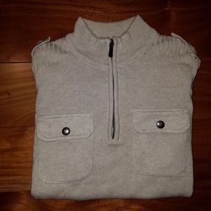 Beige Quarter Zip Sweater